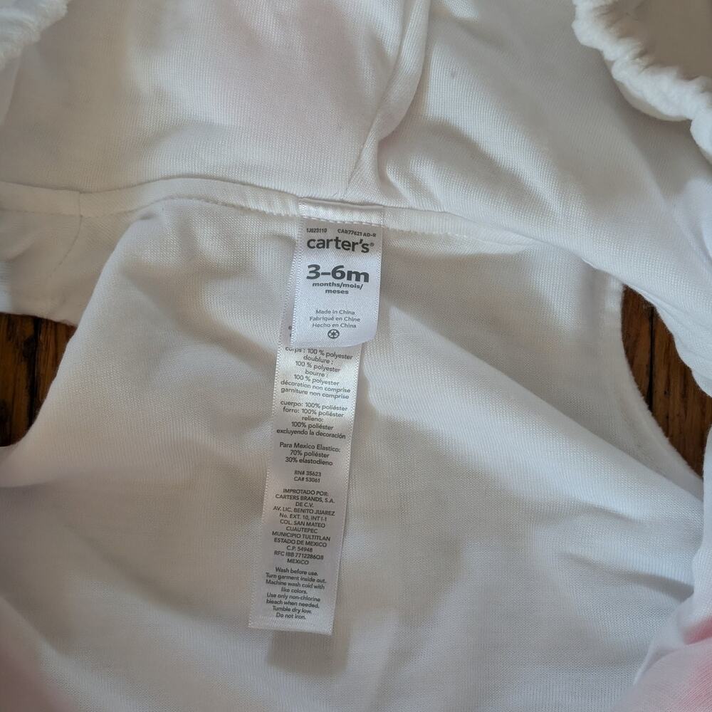Carters Unicorn Baby Infant Halloween Costume 3-6 Months White Pink - Picture 4 of 4